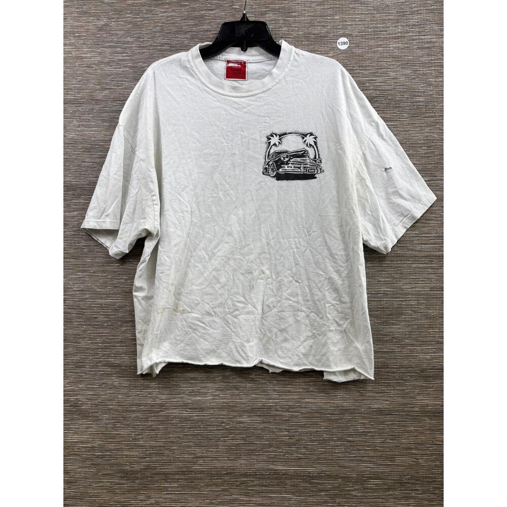 Vintage MiM Shirt Mens One Size White Chevy Car Racing Graphic Tee Made USA